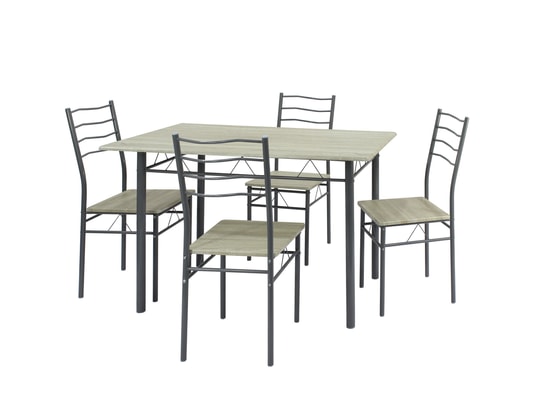 VS VENTA-STOCK - Ensemble table et chaises Ensemble de table et 4 chaises lima pour salle à manger chên...