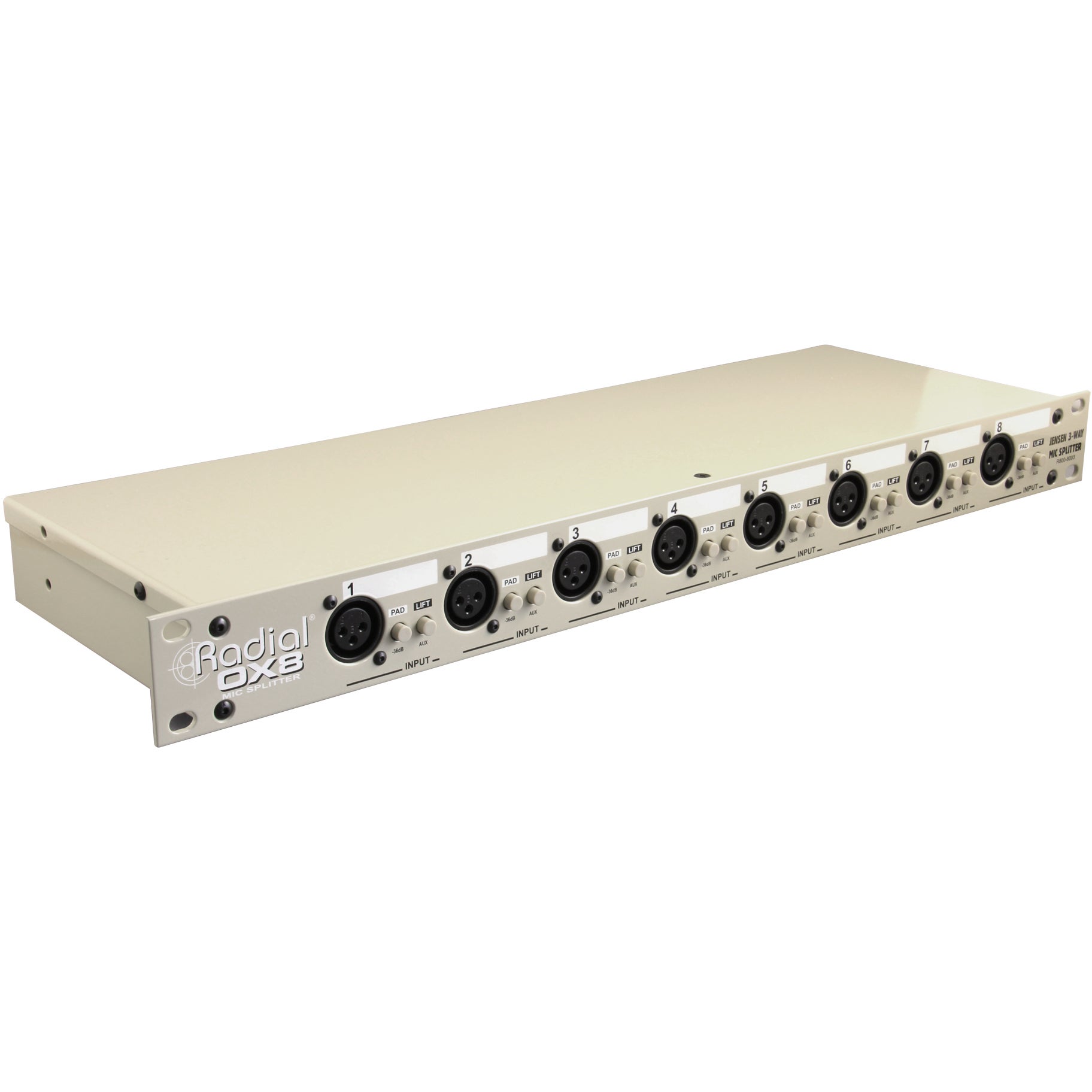 Radial OX8-J microfoonsplitter 8 kanalen rackmount - Jensen transfo