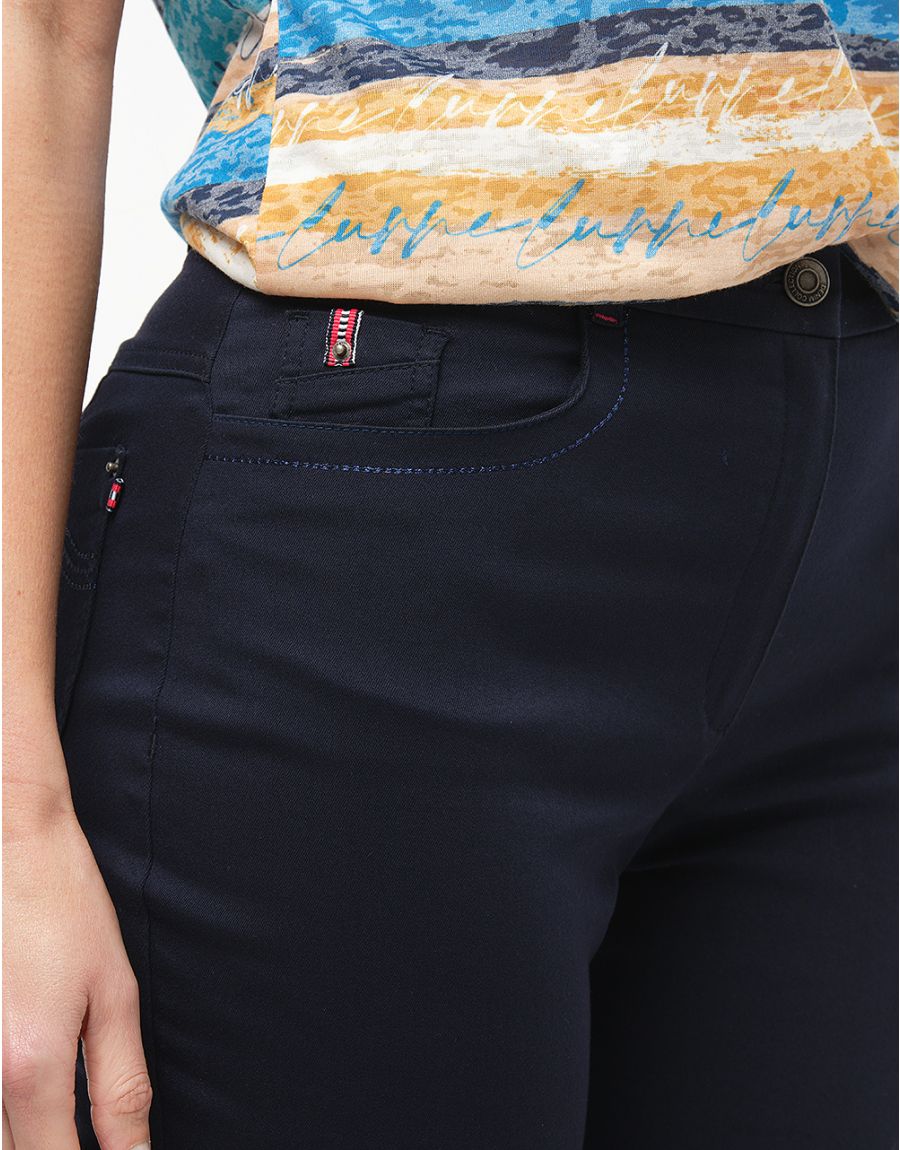 Pantalon bleu slim coton