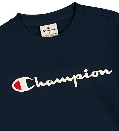 Champion Sweatshirt - Rundhalsausschnitt - Navy m. Logo