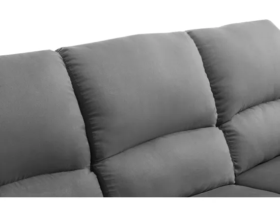 Canapé de Relaxation électrique 3 places Microfibre et Simili Léo - Blanc et gris - L193 x 93 x 96cm - Loungitude