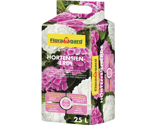 Floragard hortensiagrond voor roze en wit bloeiende hortensia's, 25 L