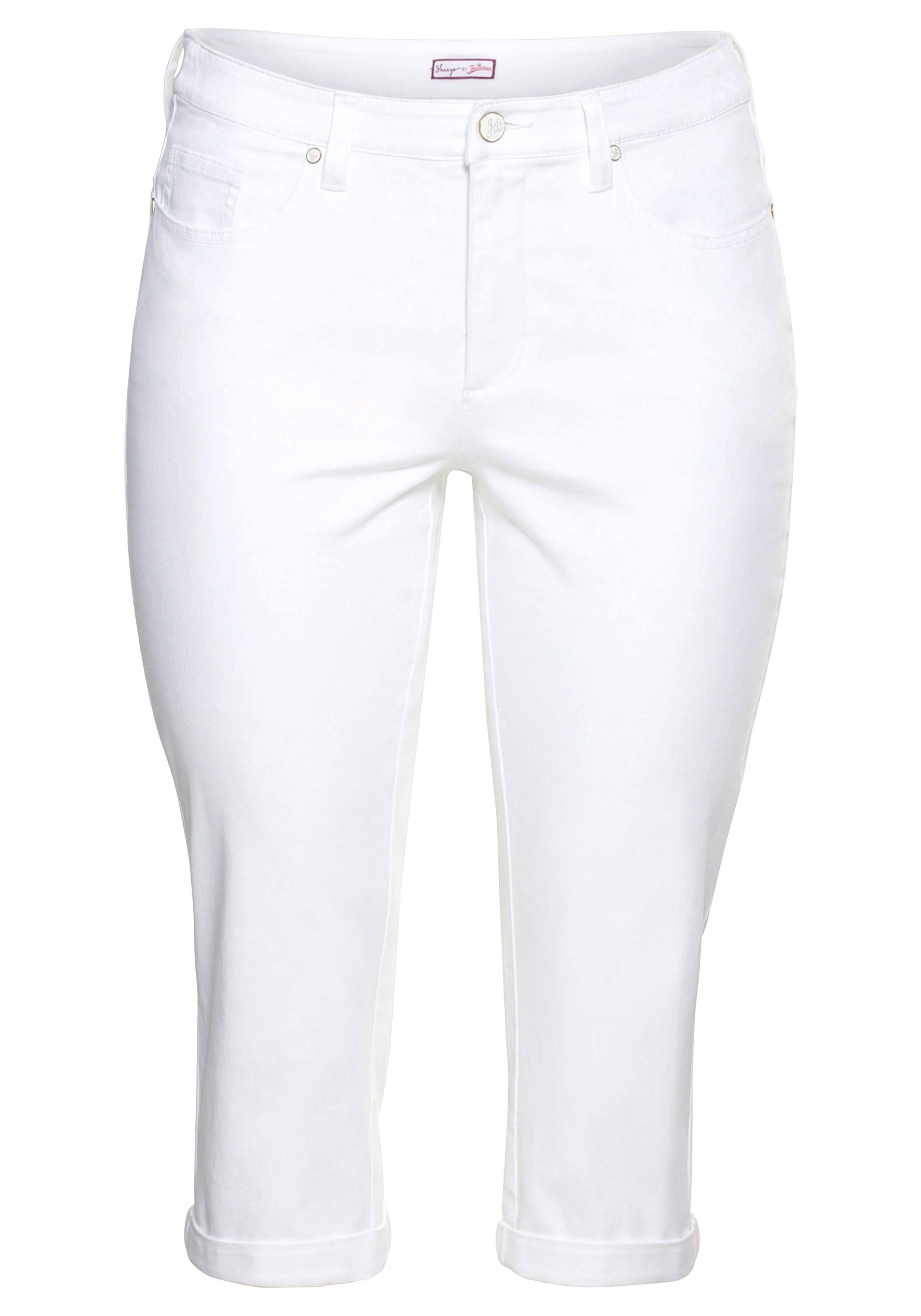 Twill-Caprihose mit fixiertem Umschlag am Bein