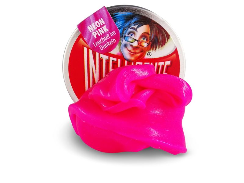 Intelligente Knete Knetmasse Kleine Dosen Neon Pink 18 Gram Clevere Knete mit besonderen Eigenschaften und in praktischer Metalldose