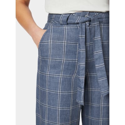 Damenhose kariert, Hellblau