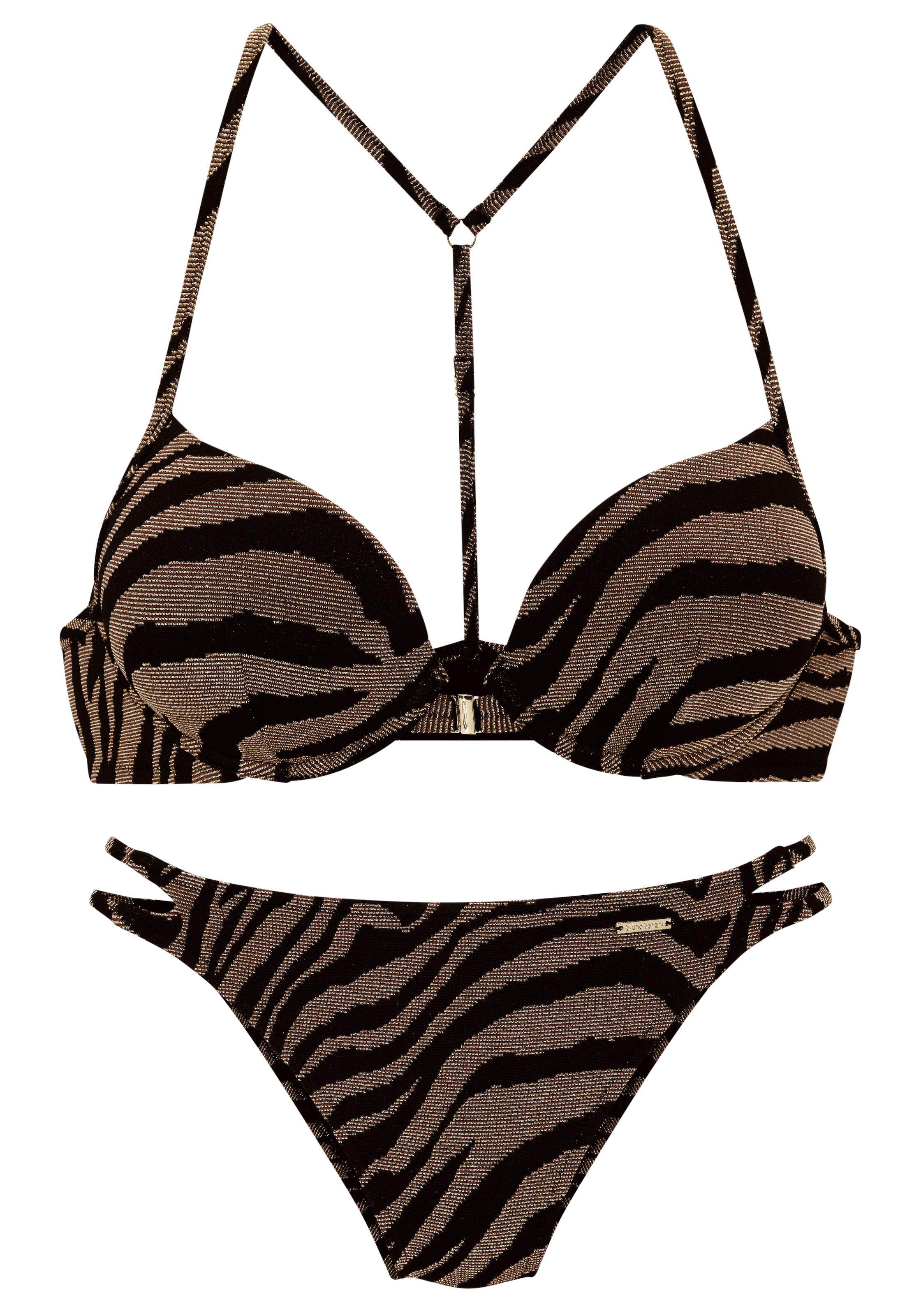 Bruno Banani Push-Up-Bikini , in zweifarbiger Animal-Optik