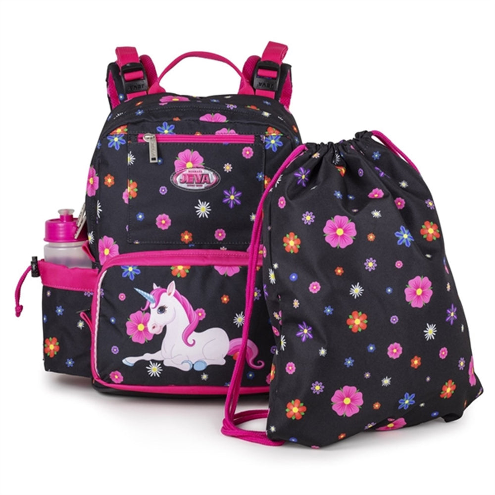Skoletaske My Flower Unicorn - JEVA → Luksusbaby.dk