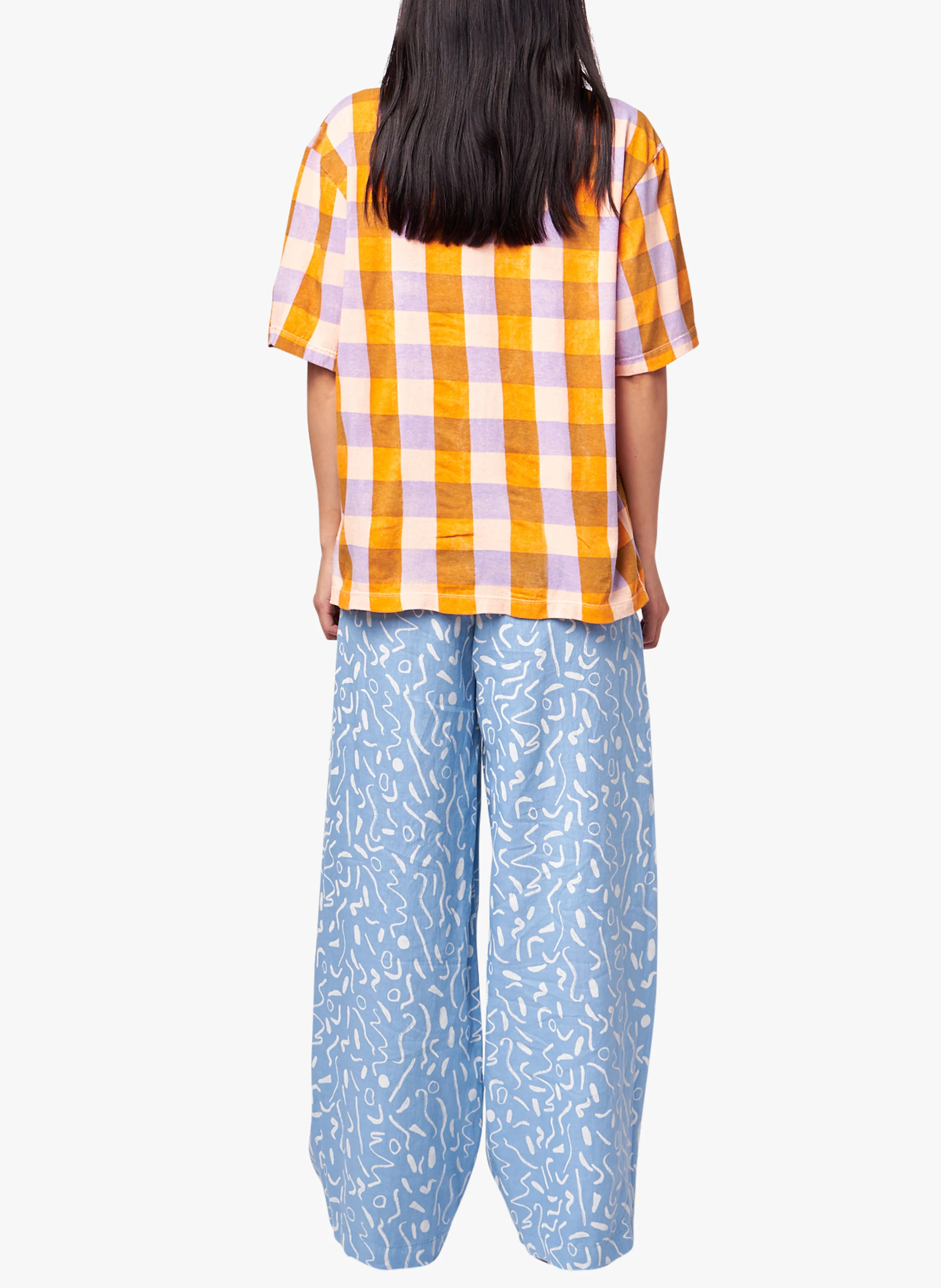 Pantalon droit imprimé | Bleu