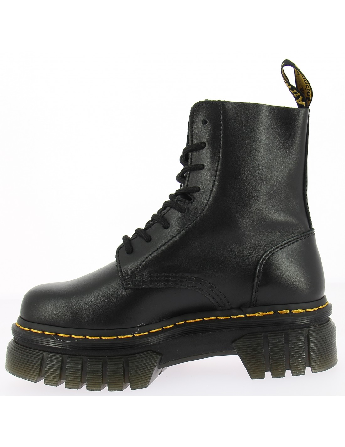dr martens boots compensées femme audrick 8-eye cuir noir