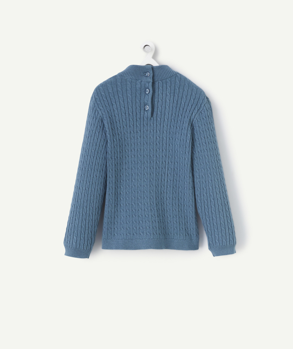 SOUS-PULL CÔTELÉ BÉBÉ FILLE BLEU CANARD