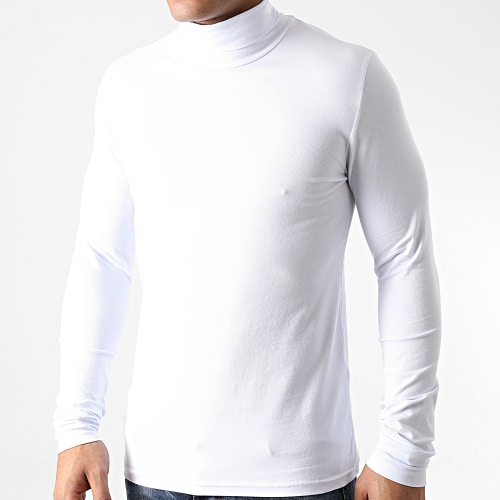 Lot De 3 Tee Shirt Col Roulé Manches Longues Uni 1340 Noir Gris Anthracite Blanc