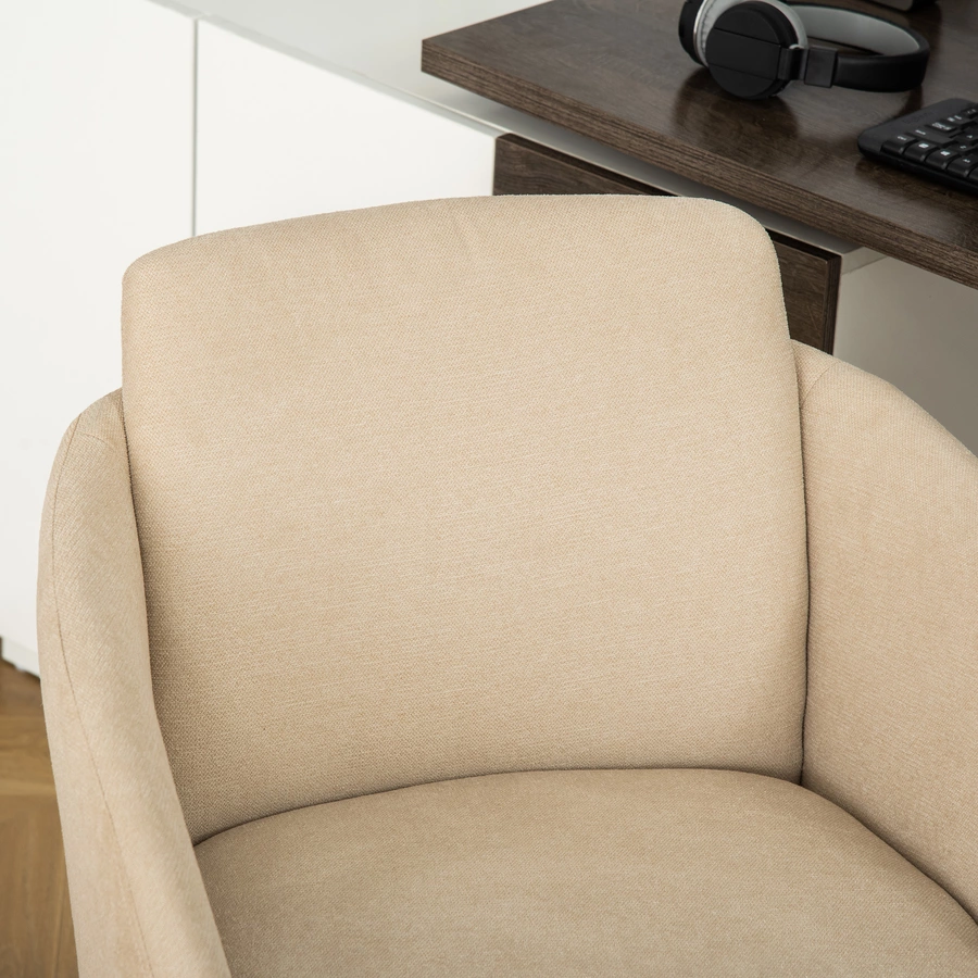 Vinsetto Bürostuhl mit einstellbarer Höhe und 360° Drehrollen beige