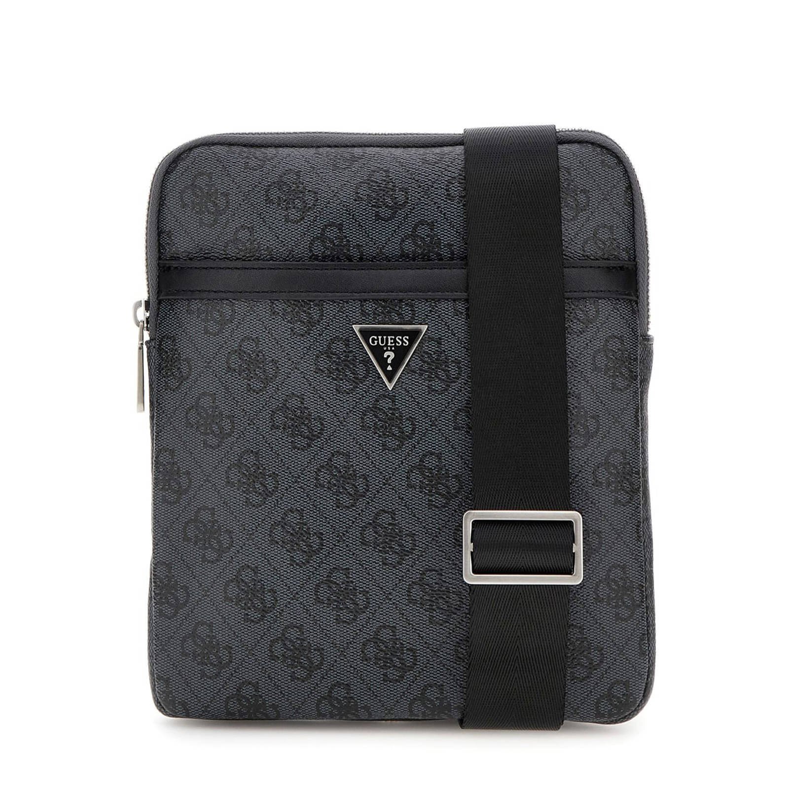 GUESS schoudertas Milano met logoprint antraciet