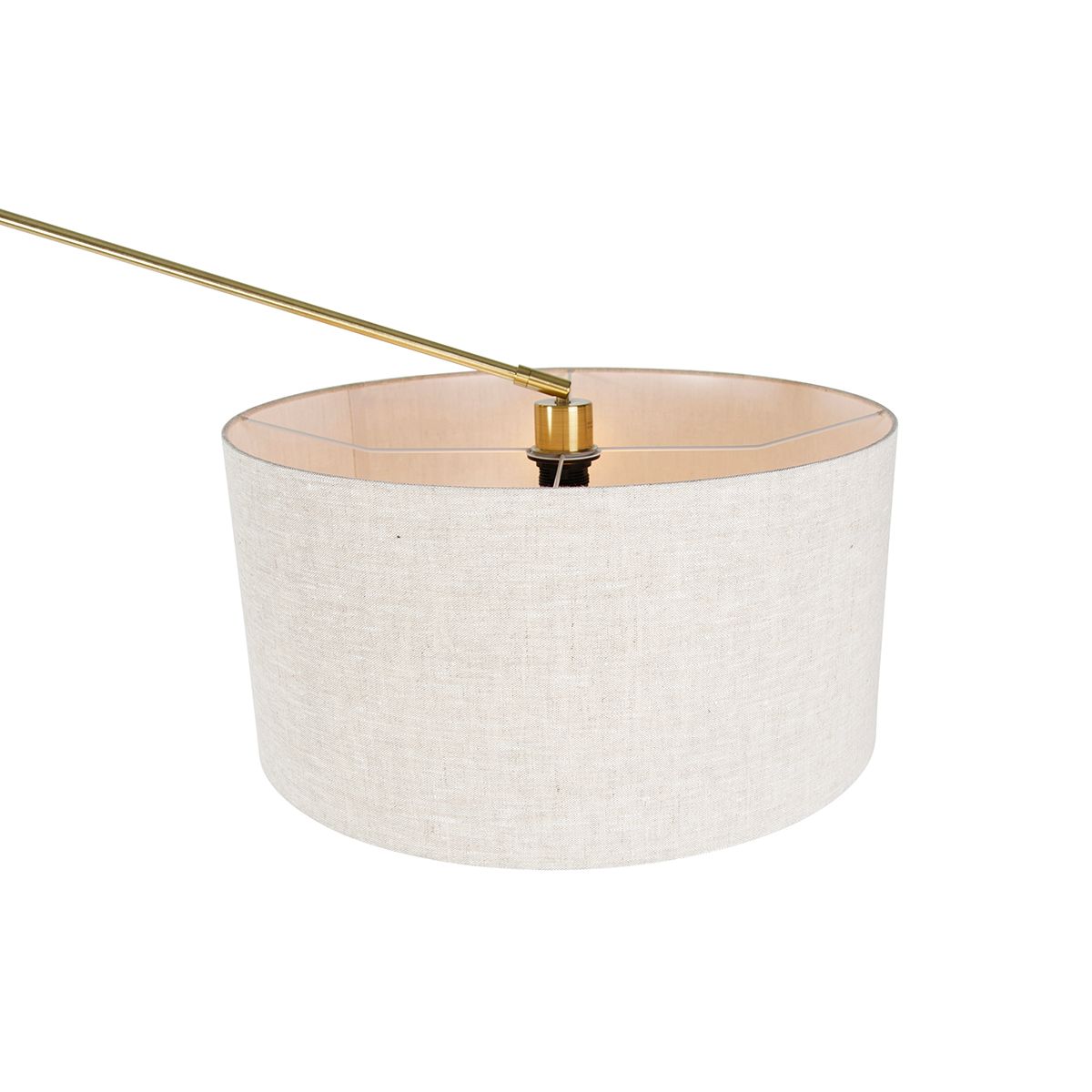 Vloerlamp goud met kap lichtgrijs 50 cm verstelbaar - Editor