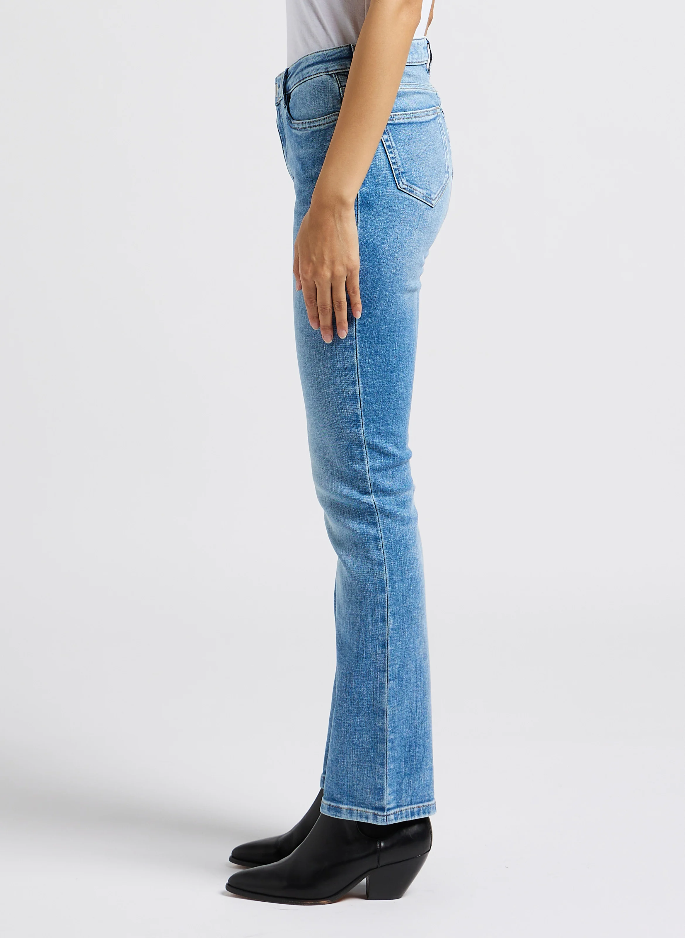 SONIA - Jean slim délavé en coton mélangé | Bleu