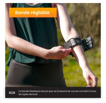 Brassard Téléphone R2B de course avec rotation à 360 degrés - jusqu'à 6 5 pouces Noir