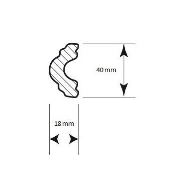 stuk / 2 meter plint - wit - hard materiaal - decoratief - wand - vloer - plafond (DP1)