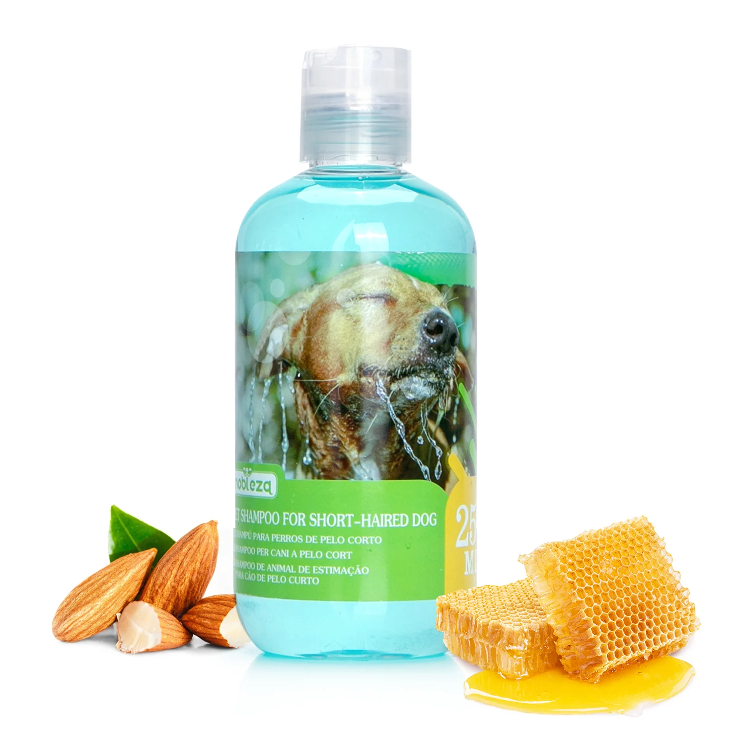 Shampoo Nobleza para Filhotes com Aroma de Amêndoa e Mel, Shampoo Hipoalergênico para Cães de Pelo Curto, Especialmente para Bull Terriers e Corgis, 250 ml