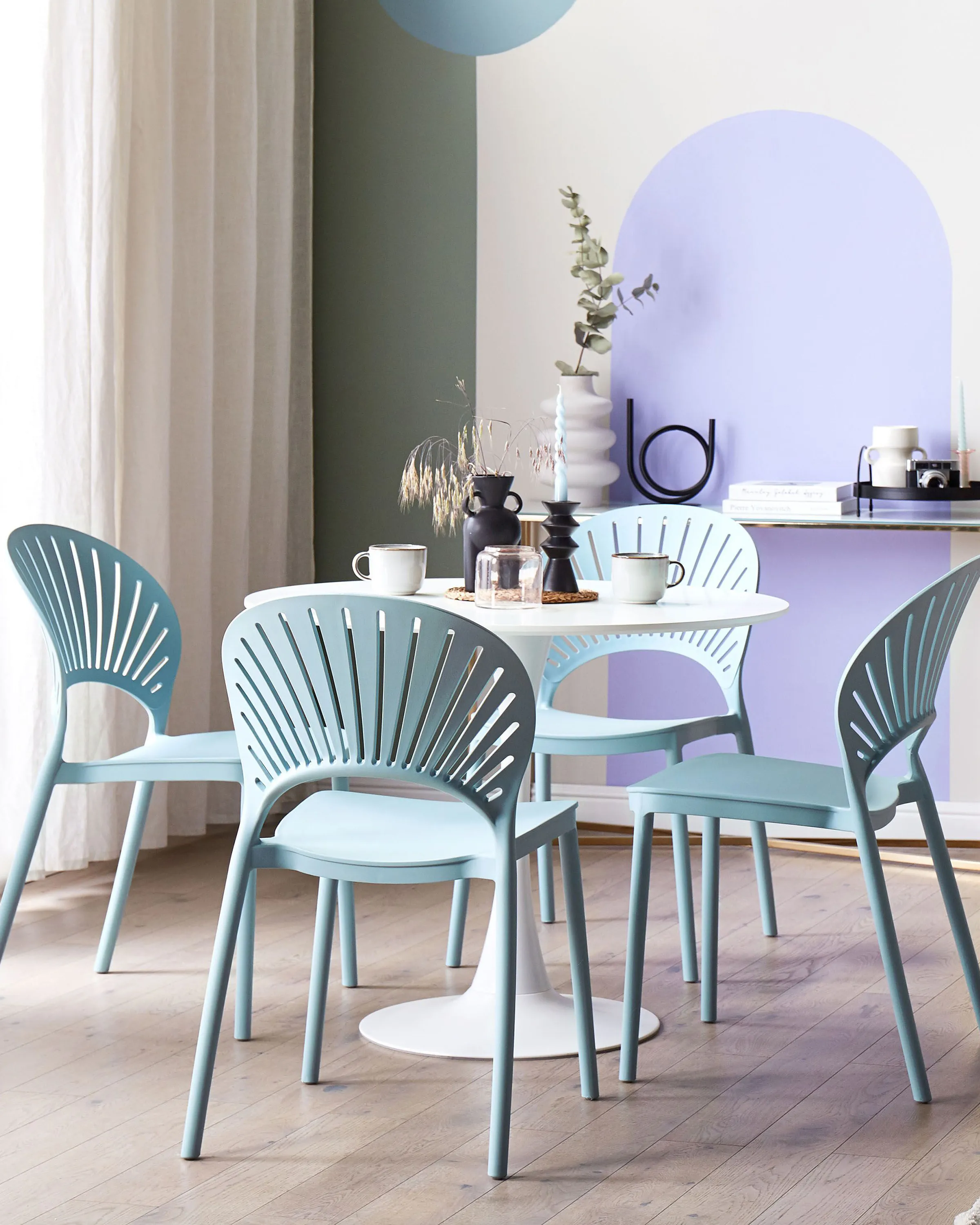 Set van 4 tuinstoelen OSTIA Lichtblauw