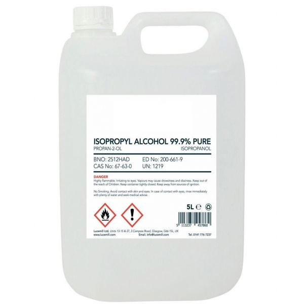 Álcool Isopropílico (Isopropanol) p/Limpeza 5L
