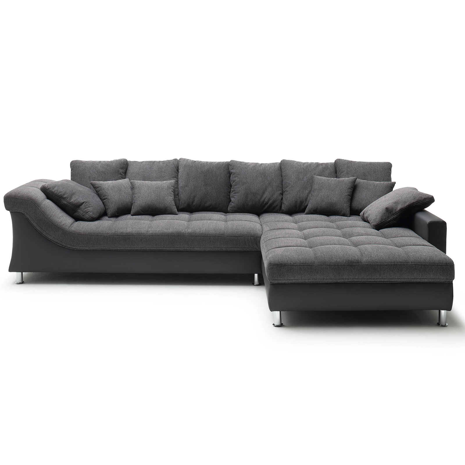 Ecksofa - anthrazit - beidseitig montierbar