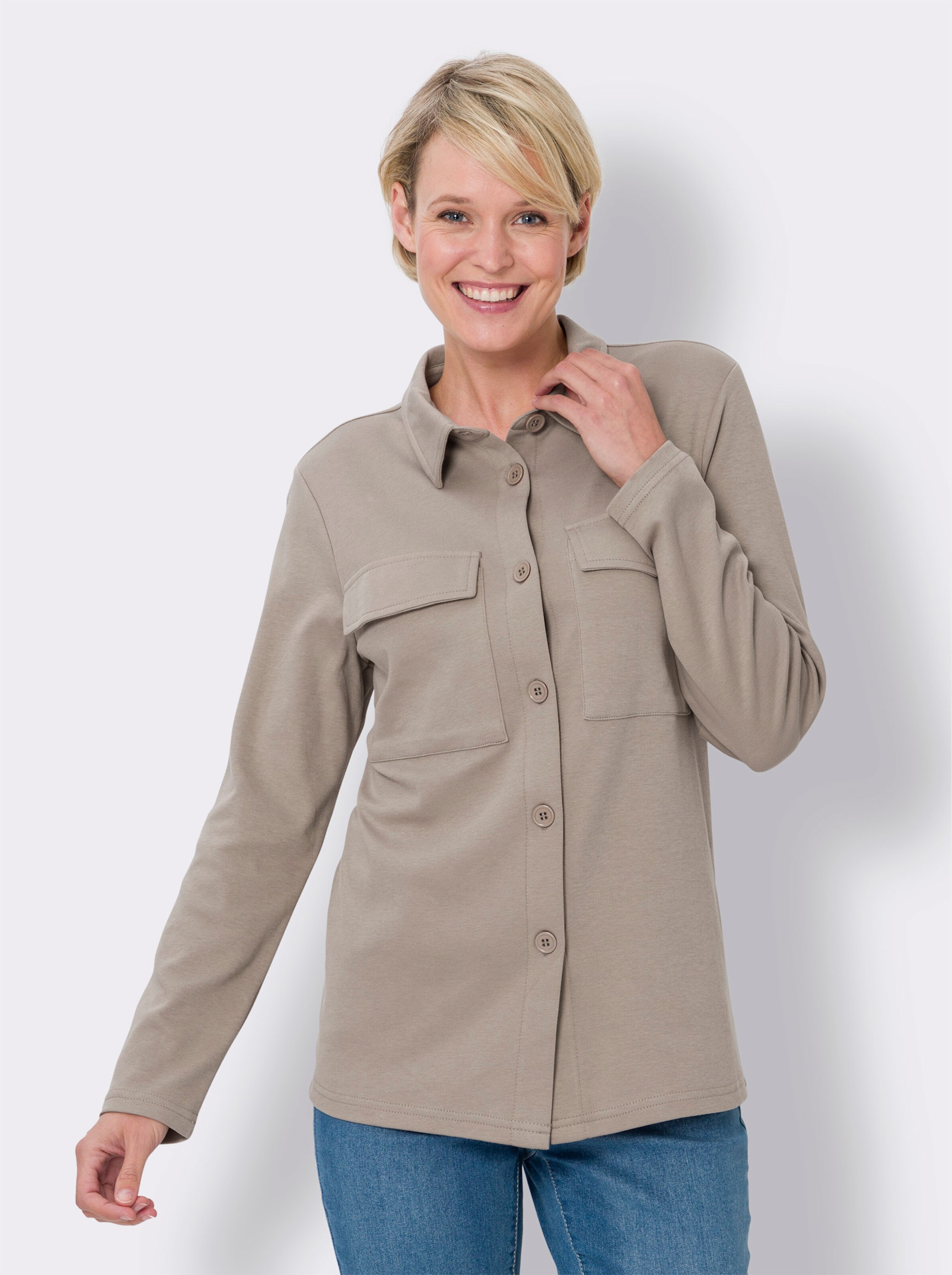 Shirtjacke in weicher Interlock-Qualität