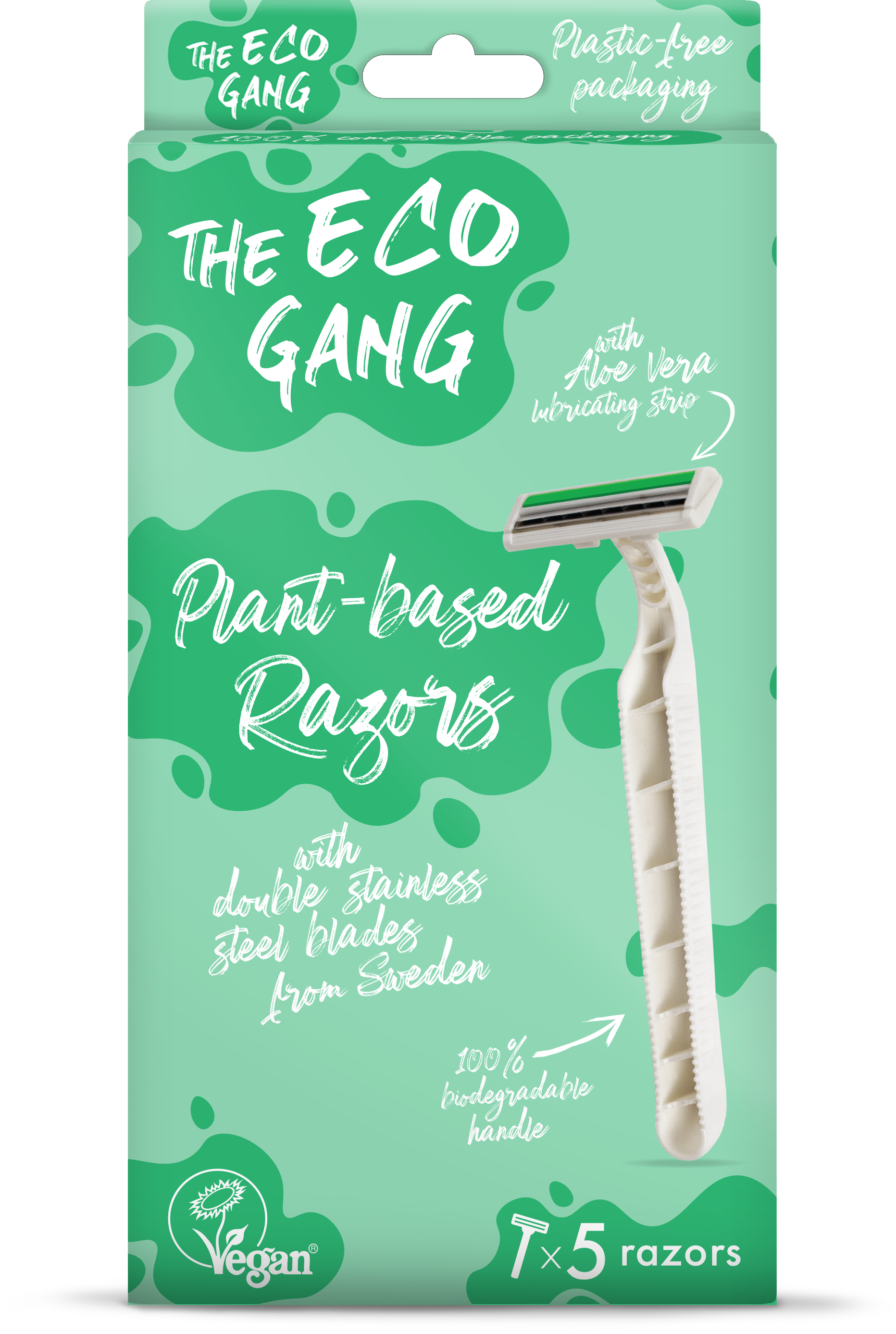 The Eco Gang  Plant-based Razors 5 Pack, 5 Stk