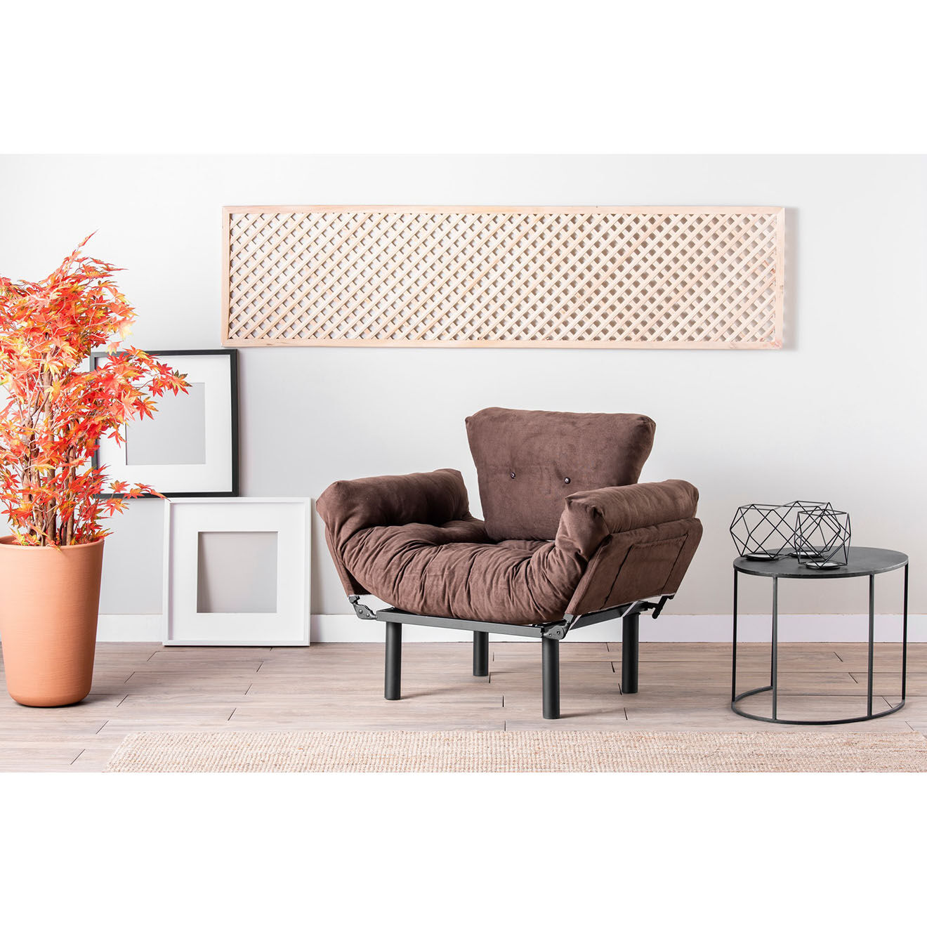 Atelier del Sofa Fauteuil Nitta marron - 60x53x45 cm