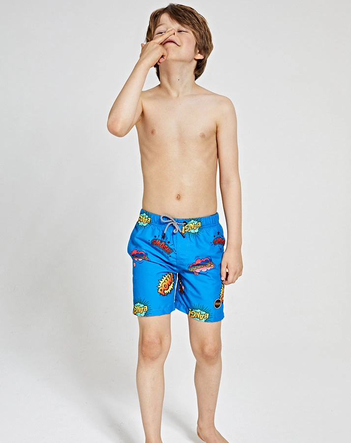 Badeshorts POW WOW in electric blue
