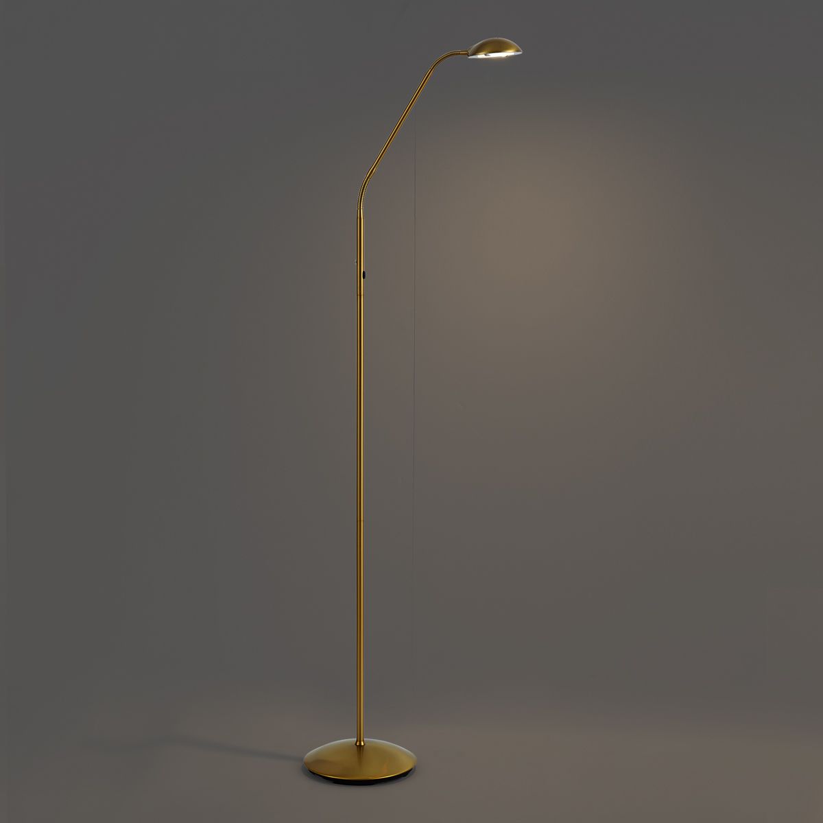 Moderne vloerlamp messing incl. LED 3-staps dimbaar oplaadbaar - Waldorf