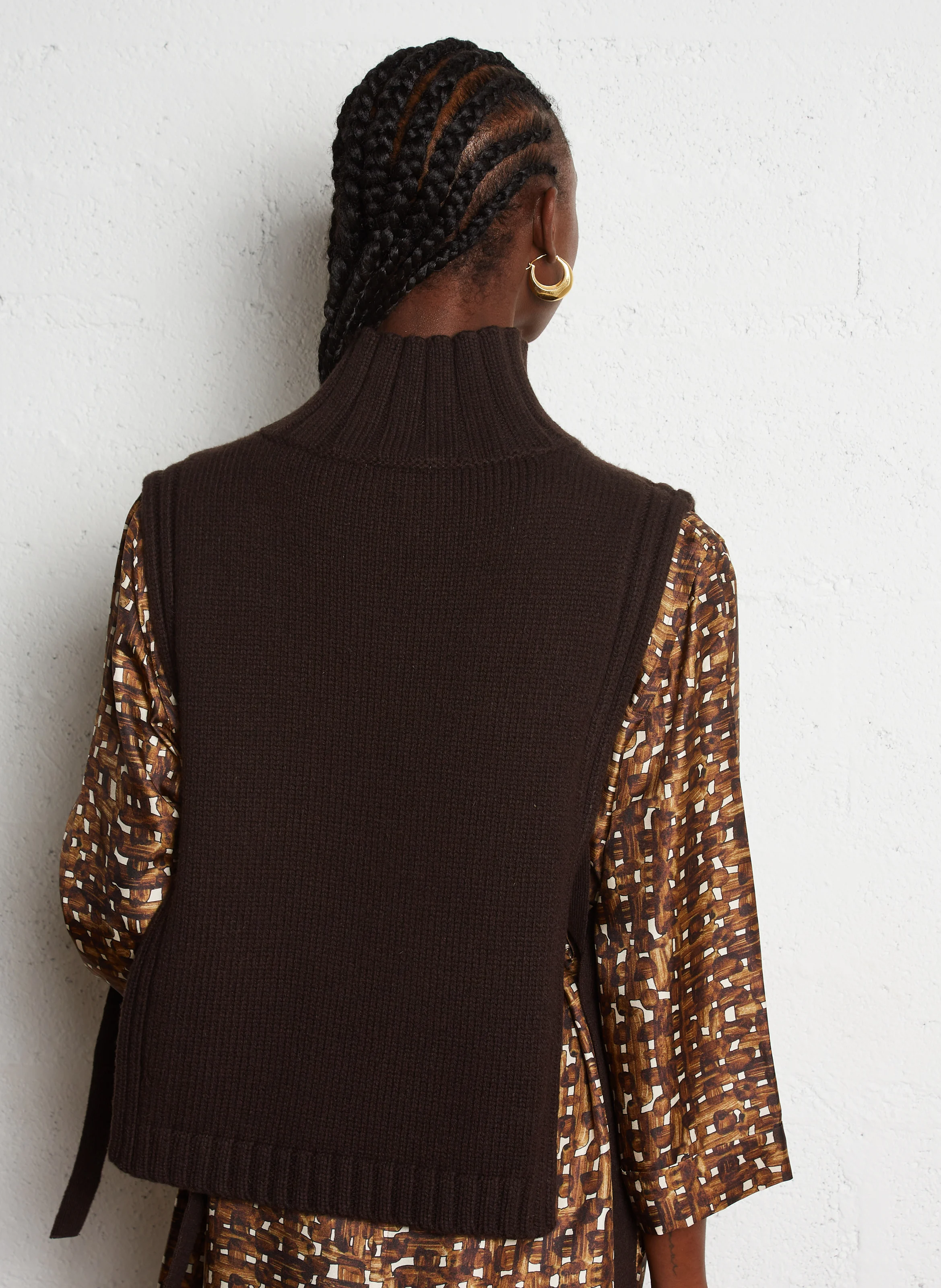 OR - Plastron col montant en laine mélangée | Marron