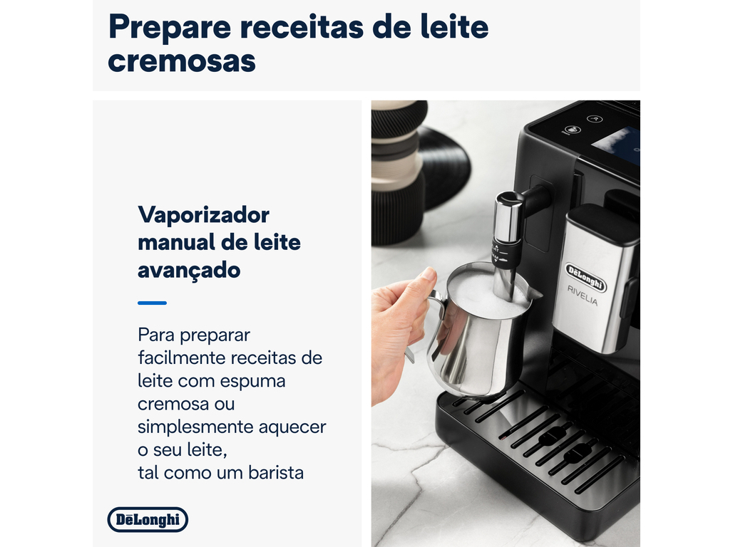 MÁQUINA DE CAFÉ AUTOMÁTICA DELONGHI RIVELIA EXAM440.35.B PRETO