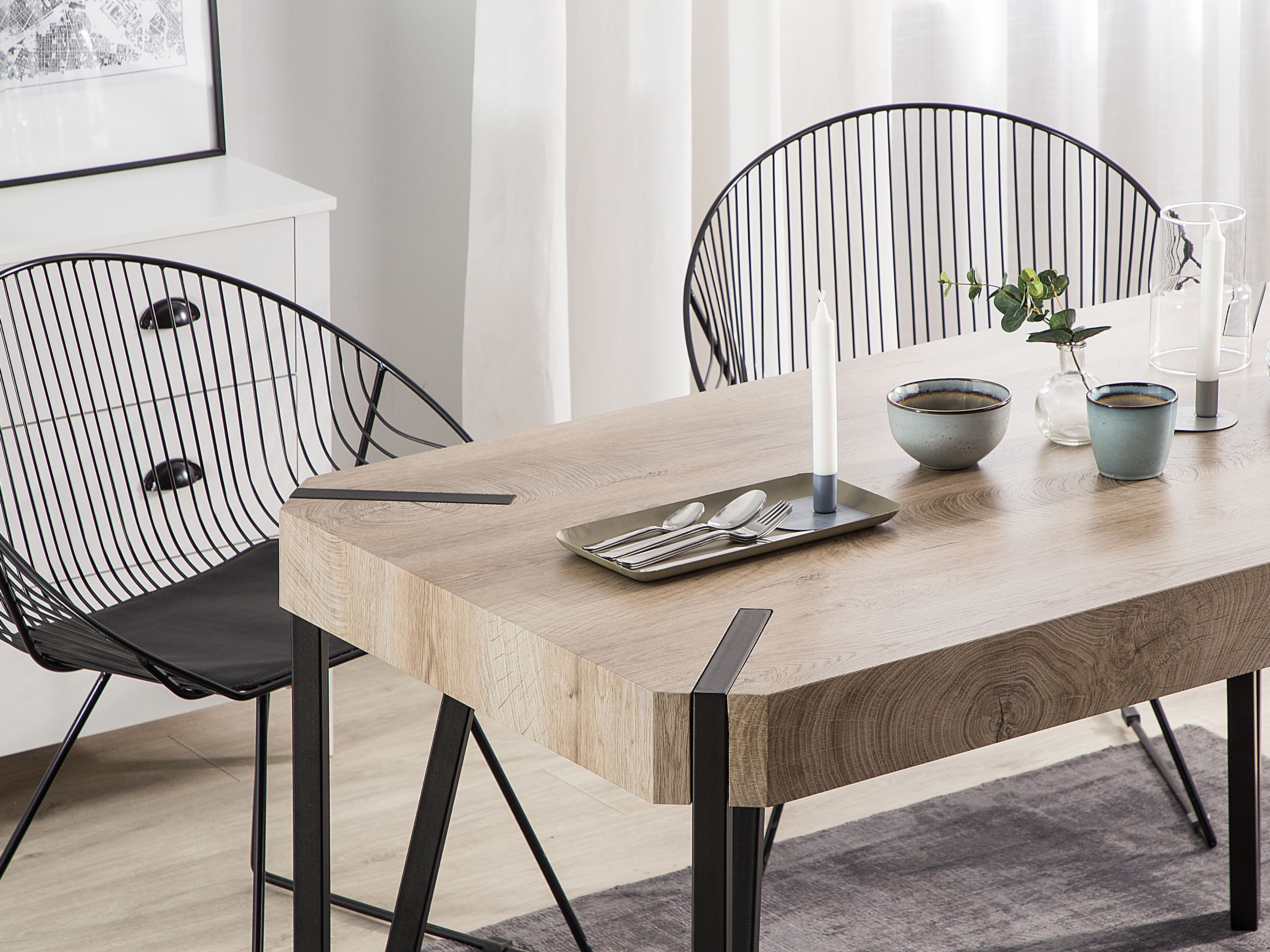Eettafel CAMBELL Taupe 80 cm 130 cm