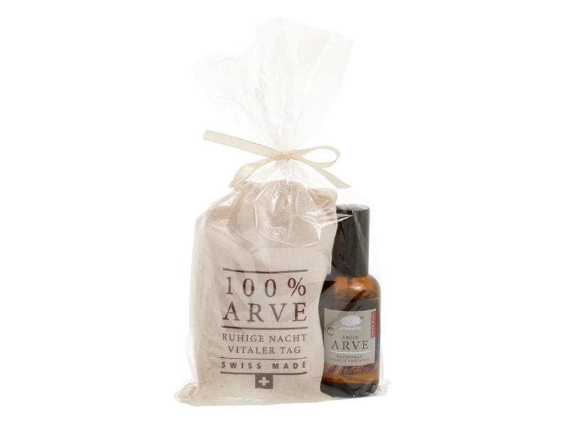 Aromalife Duftöl-Set mit Arvenspänen und Raumspray 100 ml, Geschenkset Arve