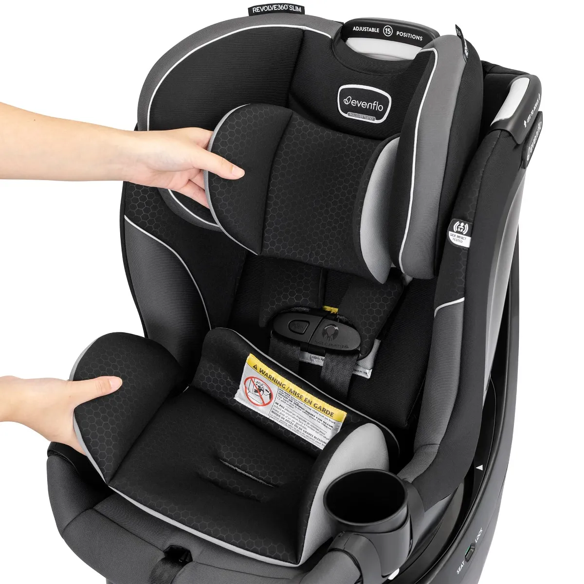Evenflo Siège d’Auto 2-en-1 Rotatif Slim Resolve360 - Noir Canton