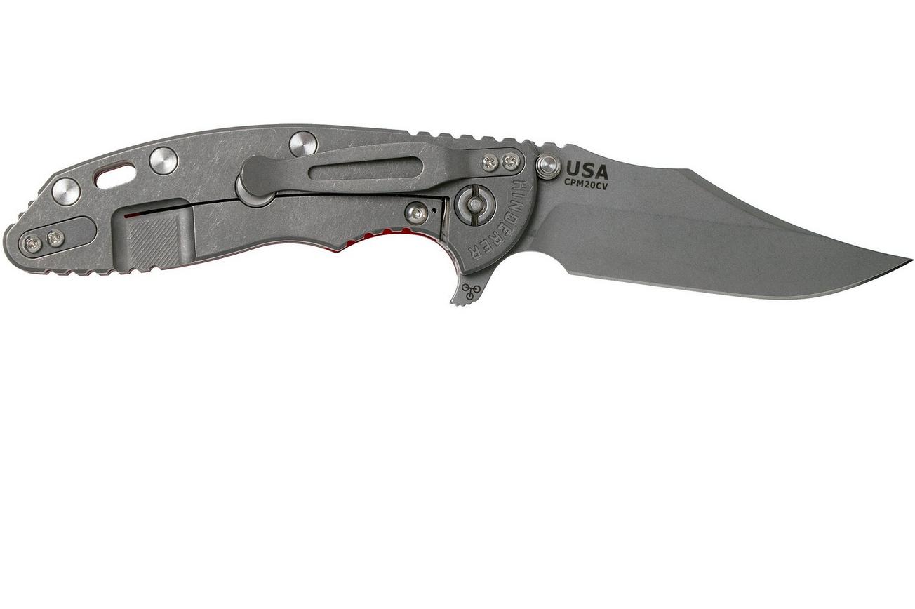 Rick Hinderer XM-18 3.5 Bowie 20CV Working Finish, Red G10 zakmes