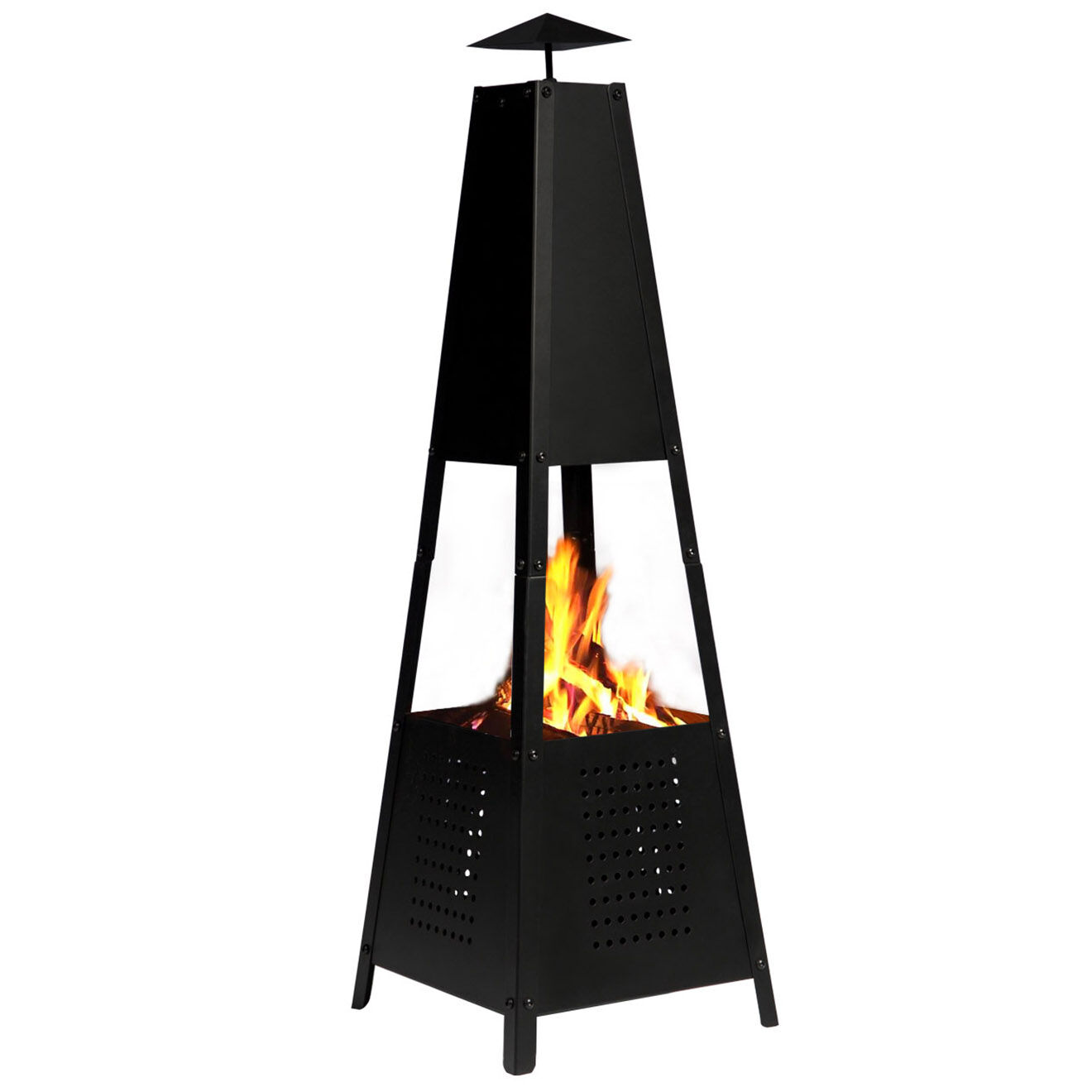 Pratik Garden Brasero Pyramide noir - 30x30x100 cm