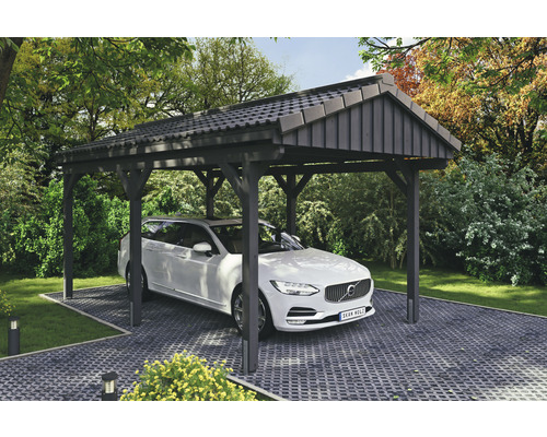 SKAN Holz Fichtelberg enkele carport 317 x 566 cm leisteen
