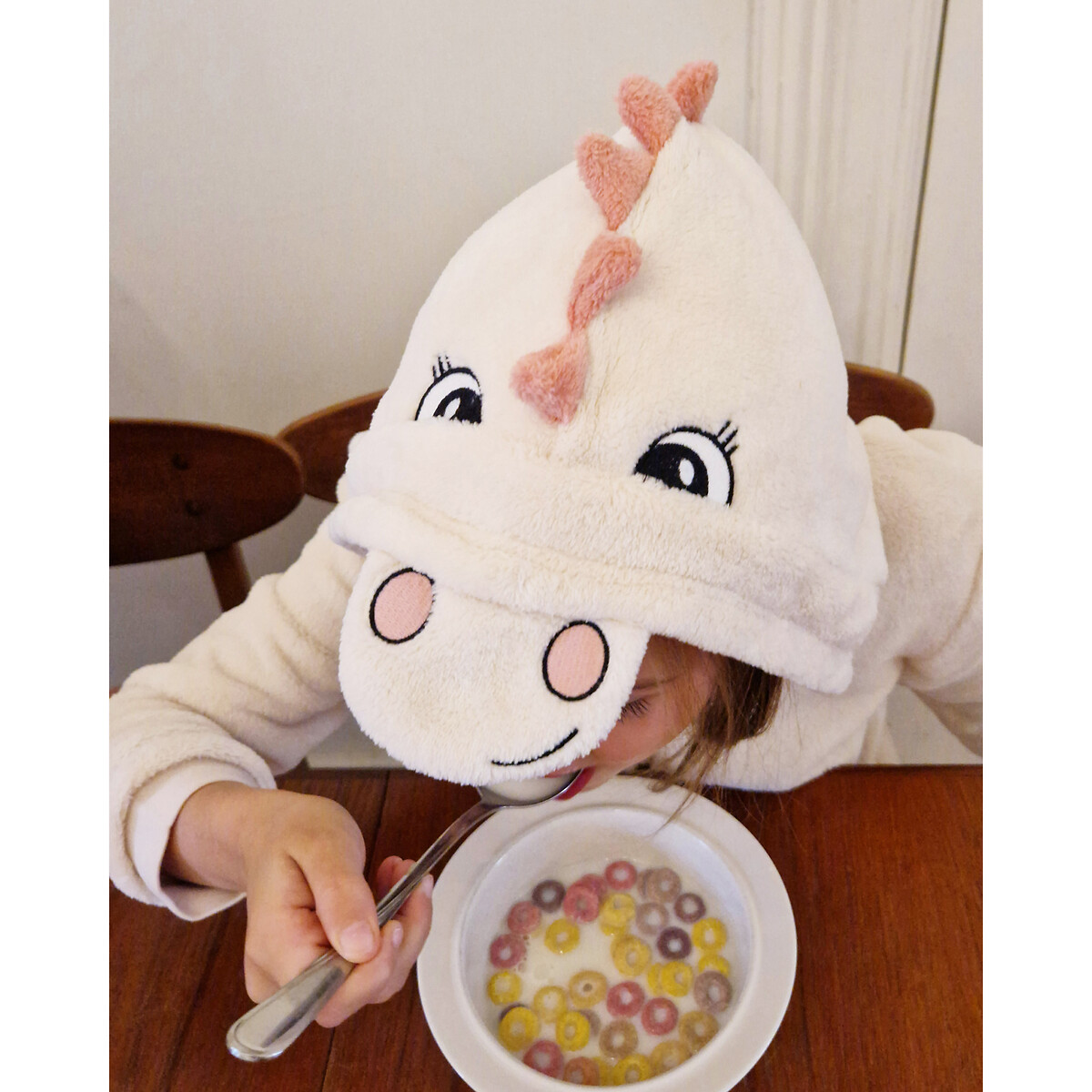 COLEÇÕES LA REDOUTE<br>Sobretudo de pijama com capuz de dinossauro, em fleece