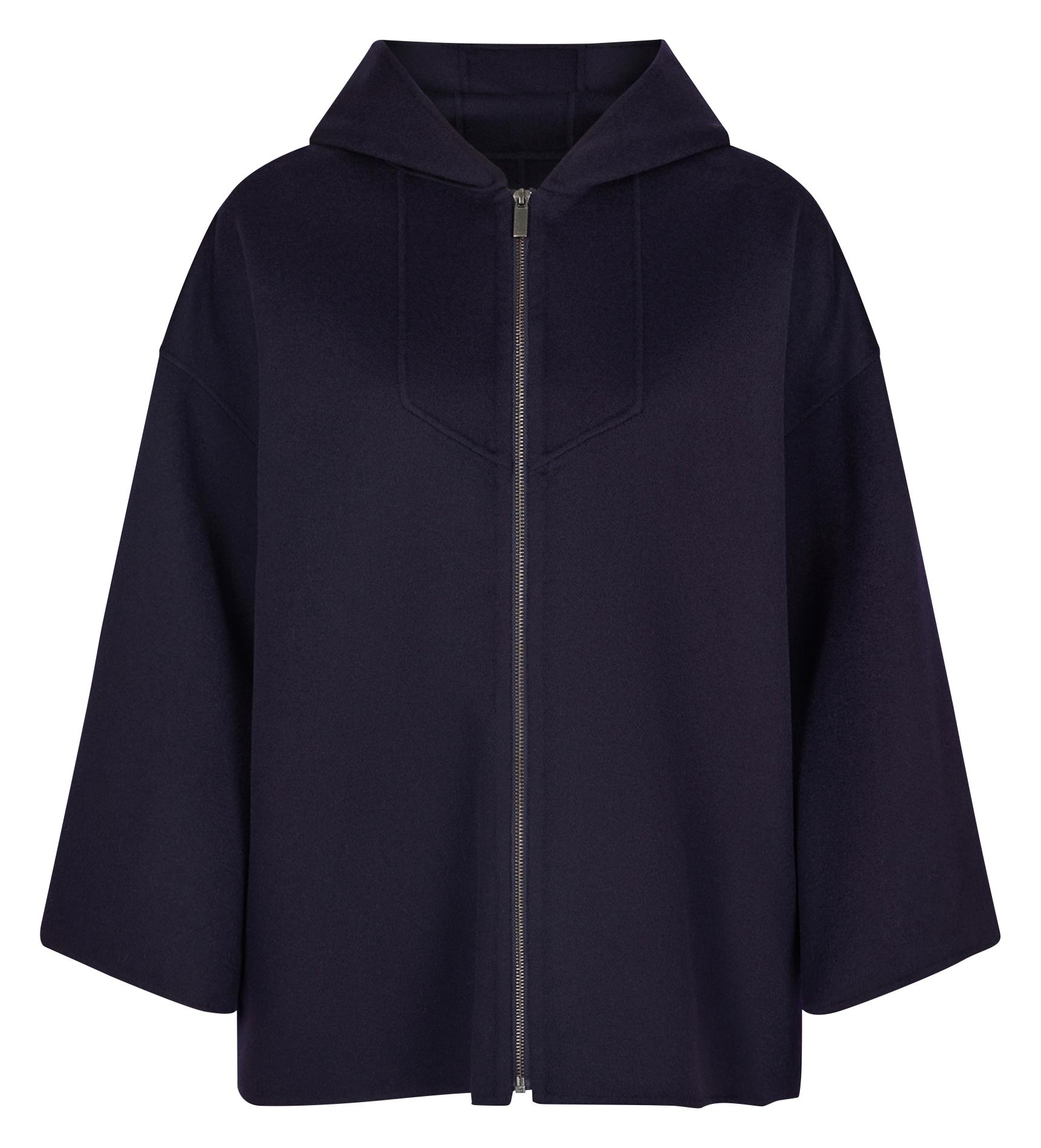 NESRYNN - Veste ample à capuche en laine | Bleu