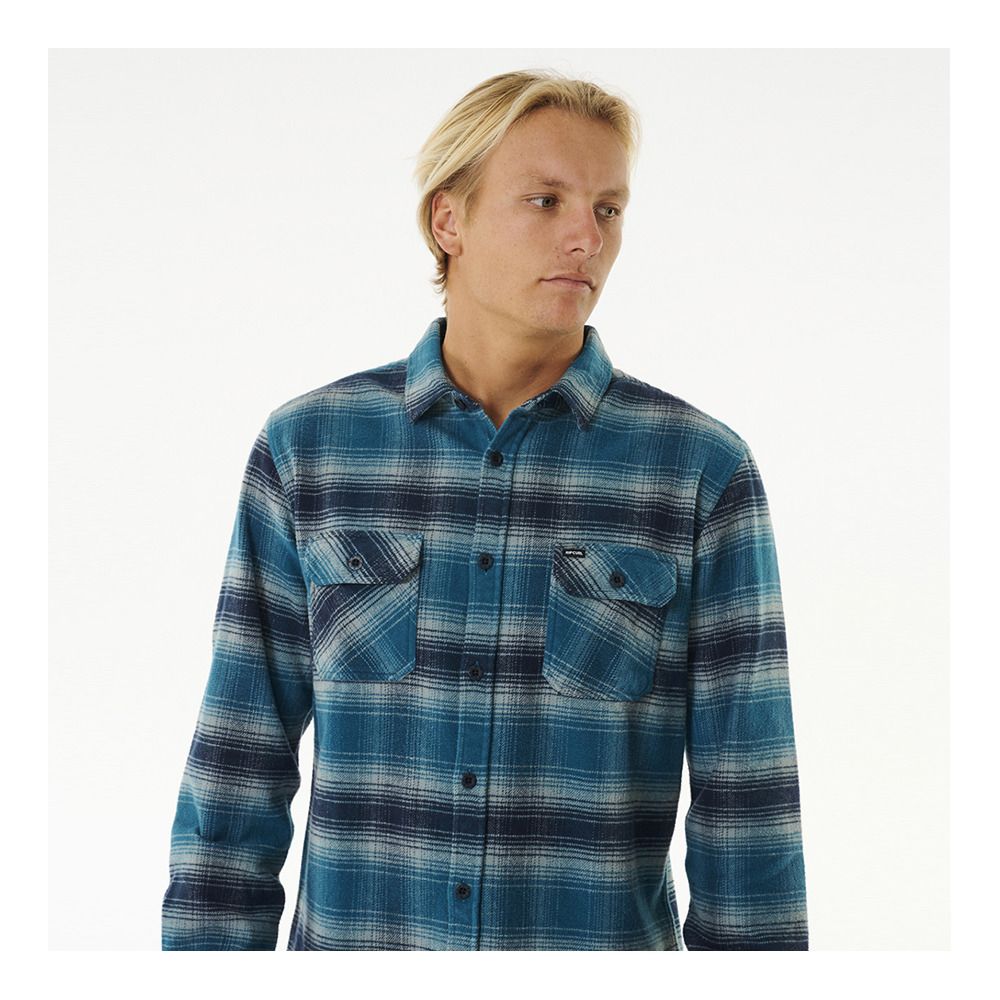 Rip Curl COUNT FLANNEL - Chemise Homme mineral blue