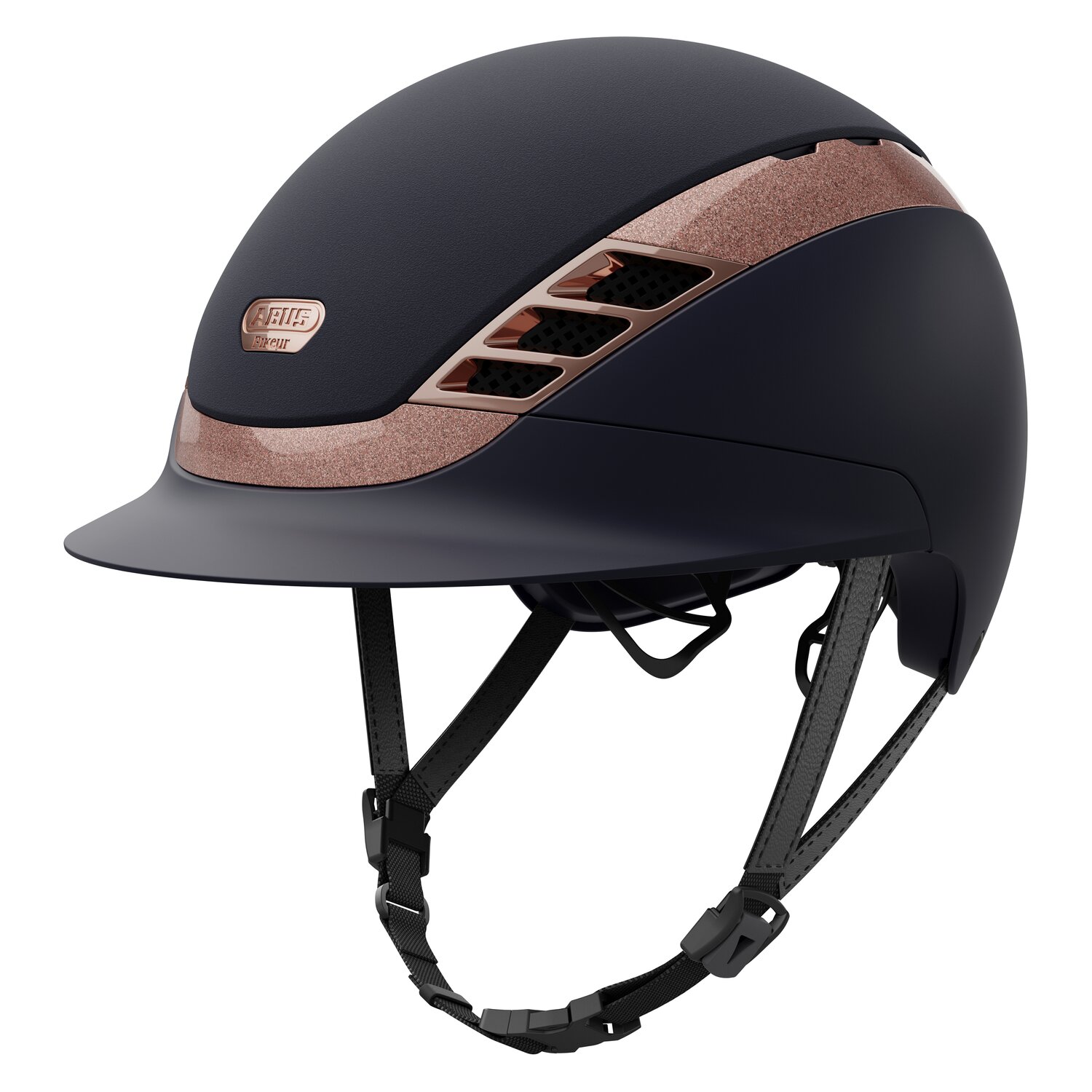 ABUS PIKEUR Reithelm AirLuxe Supreme  - midnight blue/ roségold