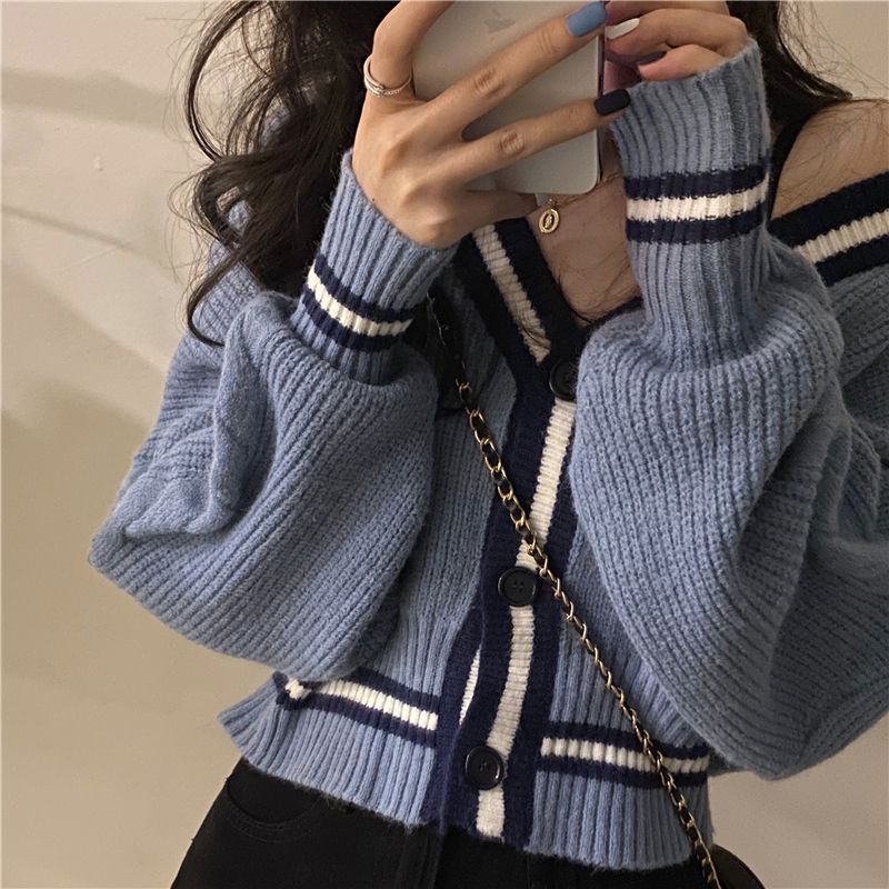 Dute - Contrasterende rand cardigan