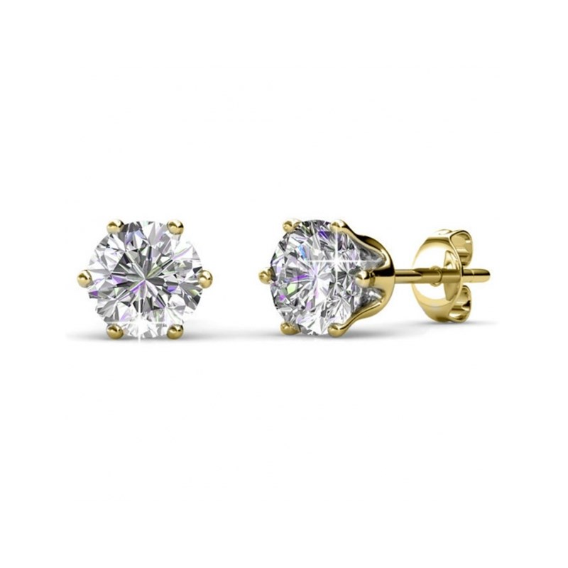 Boucles d'oreilles Birth Stone Avril - Doré et Cristal