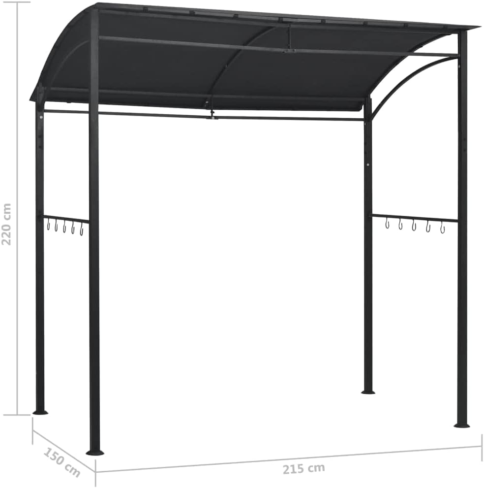 BBQ-Pavillon 215x150x220 cm Anthrazit Stahl