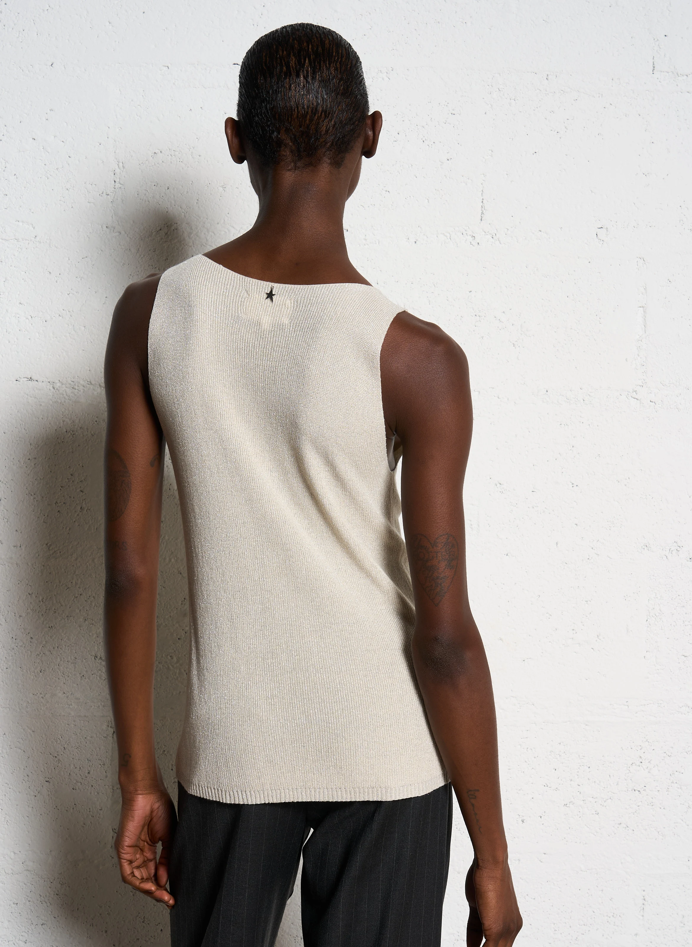 DIBA - Débardeur en maille lurex | Blanc