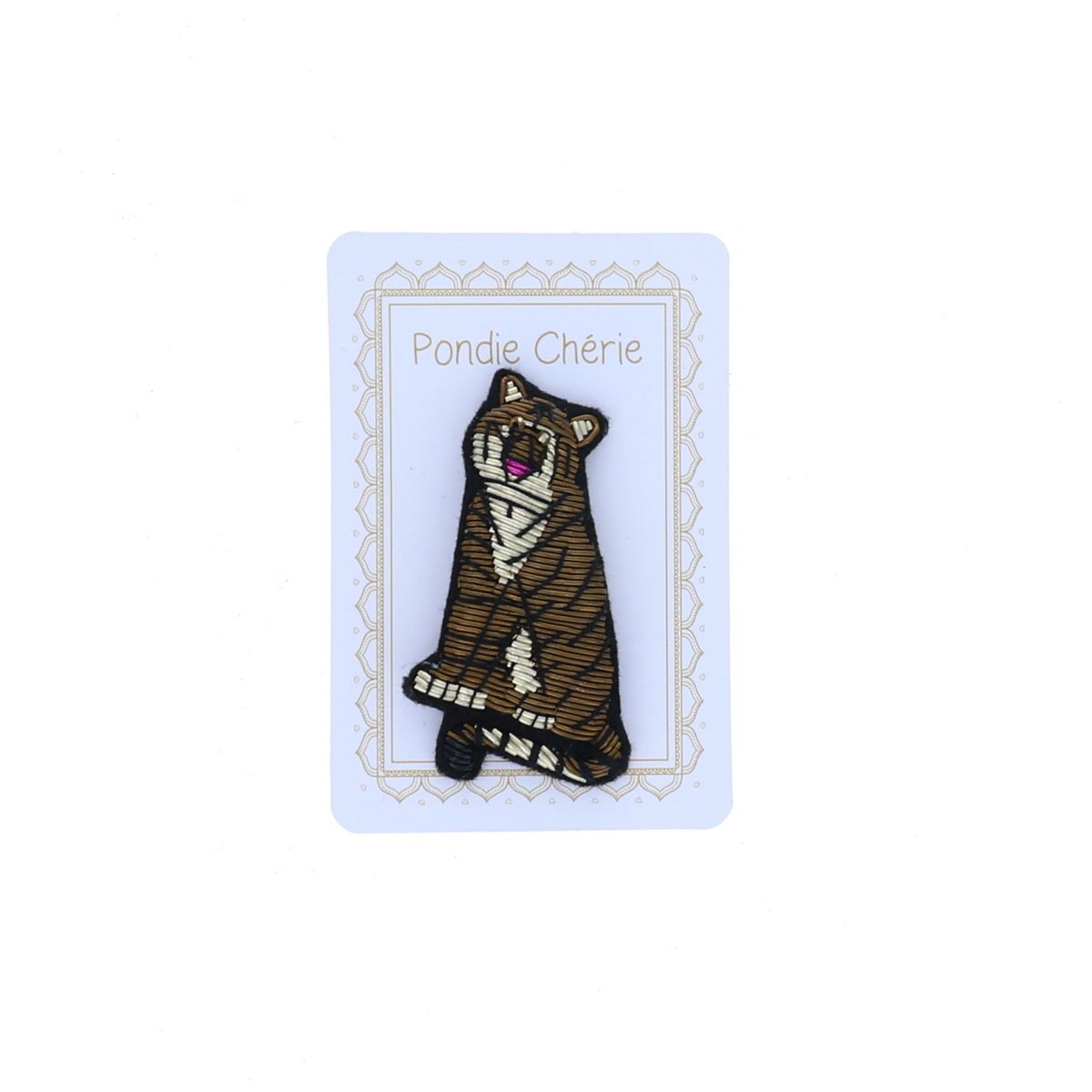 Broche brodée tigre Pondie Chérie