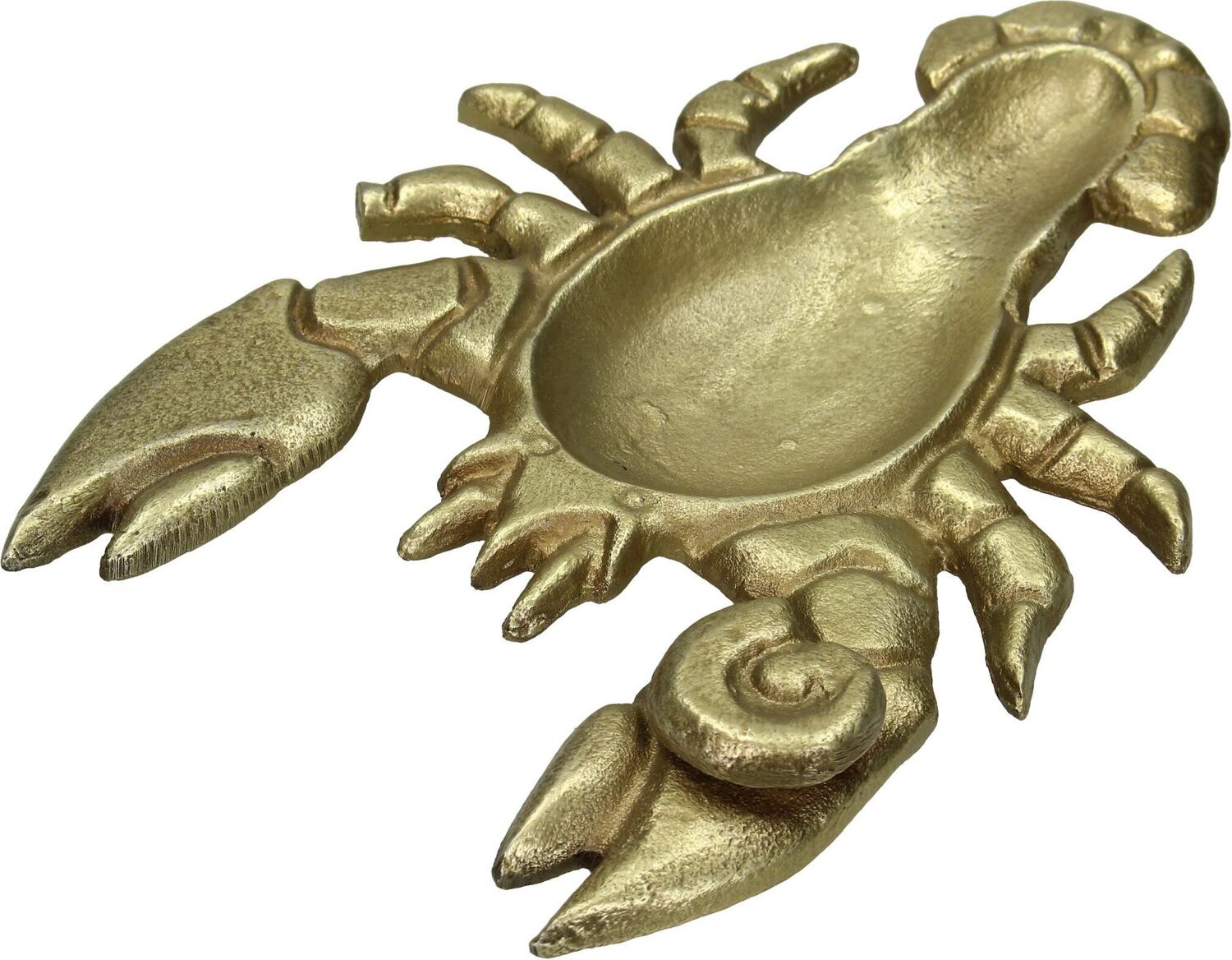HD Collection decoratiebord Kreeft goud 21 x 15 x 3 cm