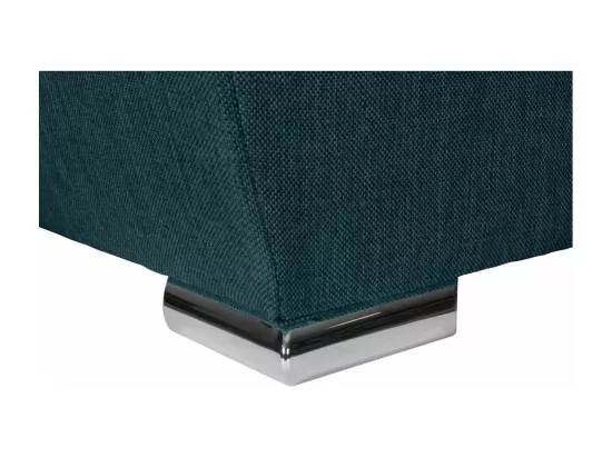 Canapé panoramique convertible avec 2 coffres Paola en tissu - Bleu - L320,5 x P188 x H76cm - Loungitude