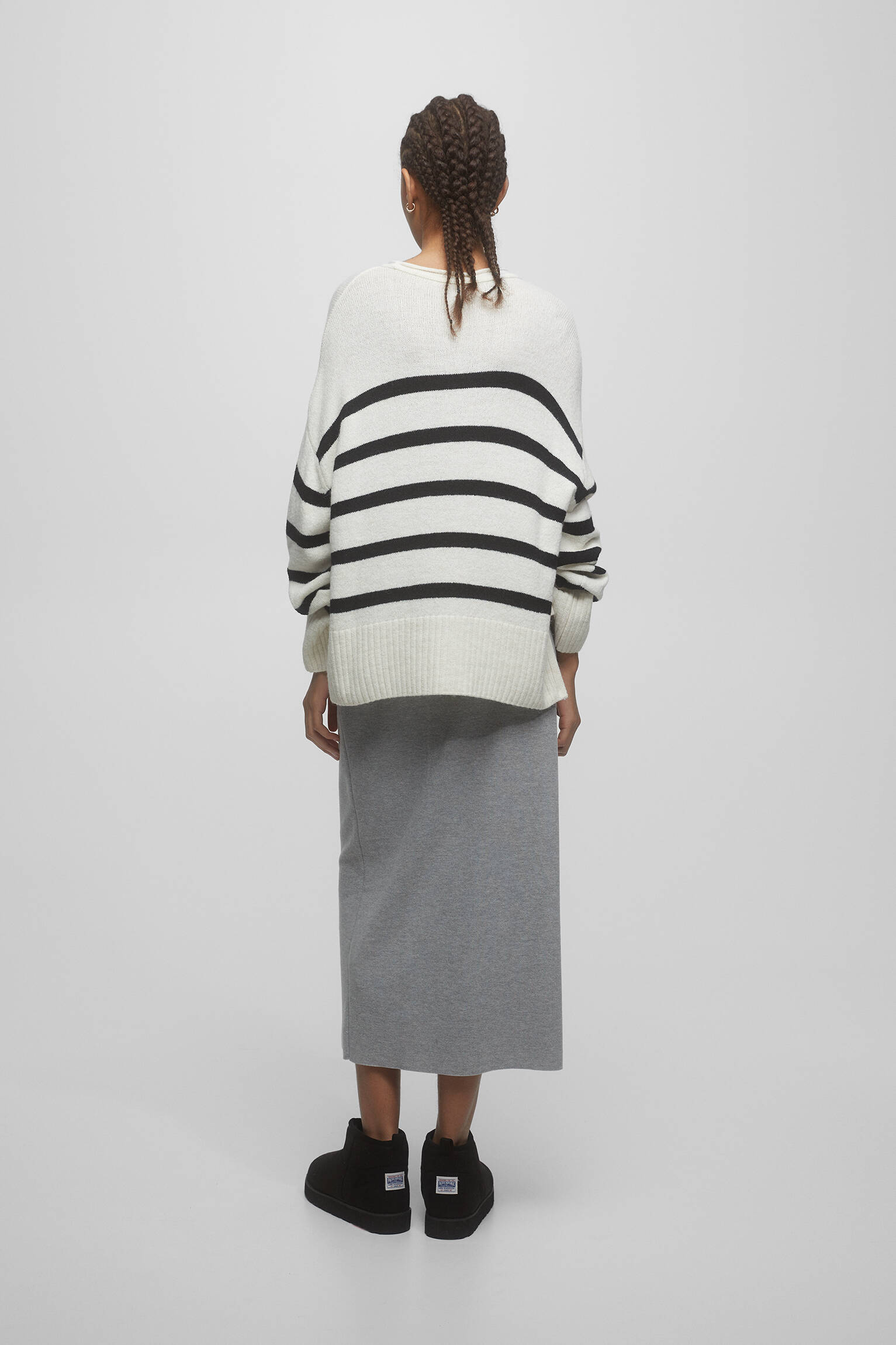 CAMISA LISTRADA OVERSIZE - PRETA